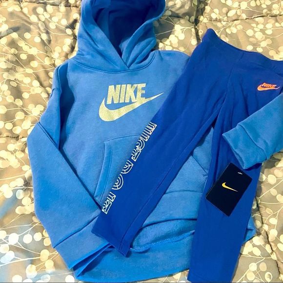Nike | Matching Sets | Nike New Sweatshirt Whood Nike Leggings Sz 6  Purplish Blue Bts | Poshmark